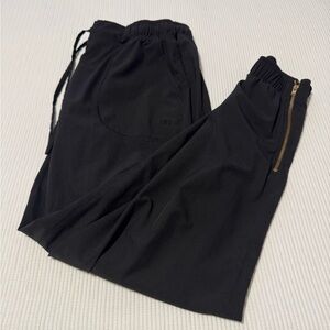 Albion Fit Jetsetter Joggers Black Women's Jogger Pants with Gold Zip Detail